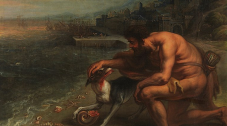 Descoberta do Roxo por Hércules e seu cachorro - Thulden - 1936